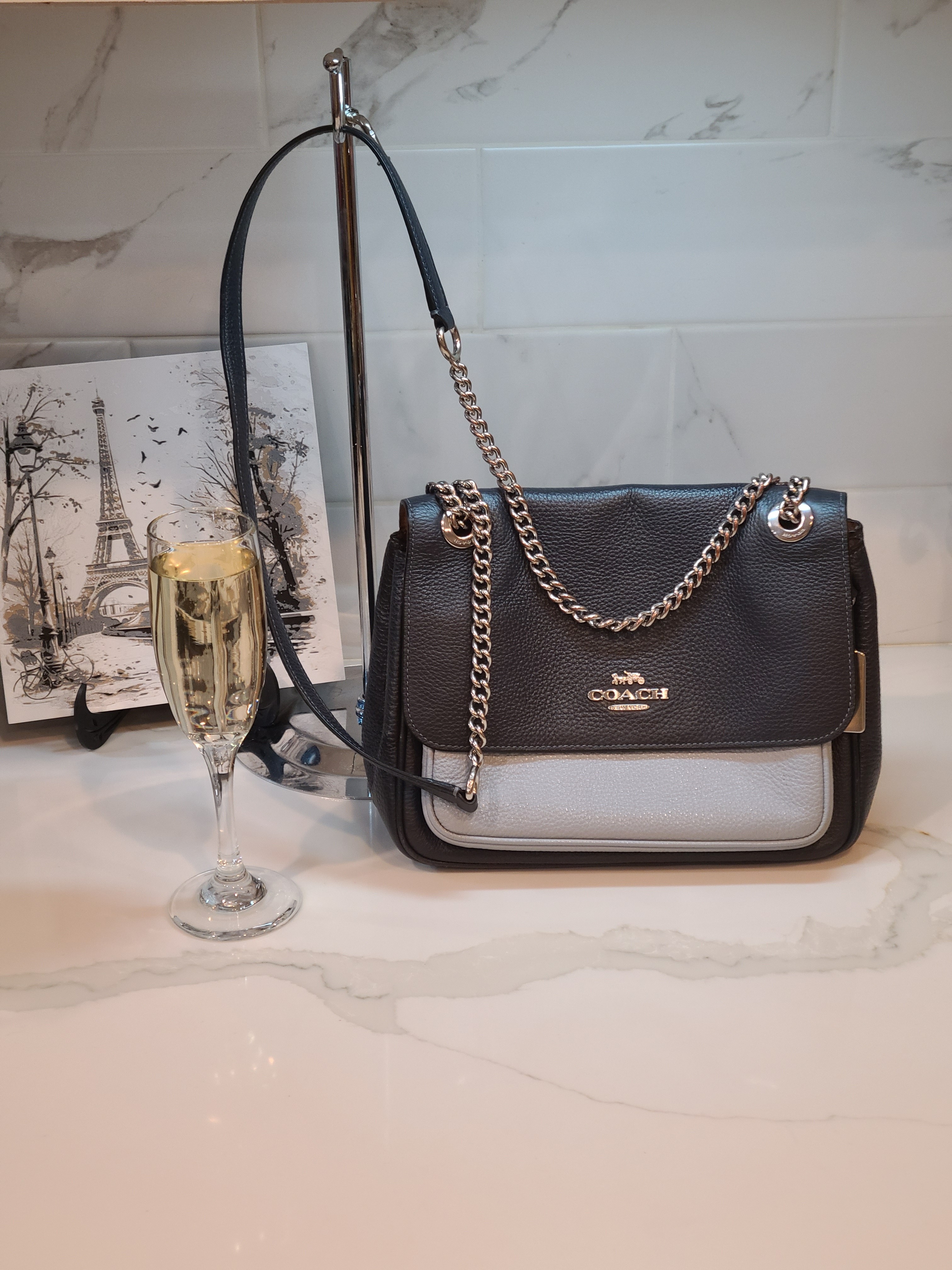 Coach Klare Crossbody 25 In Color Block Silver/Midnight Multi Cc351 Euc